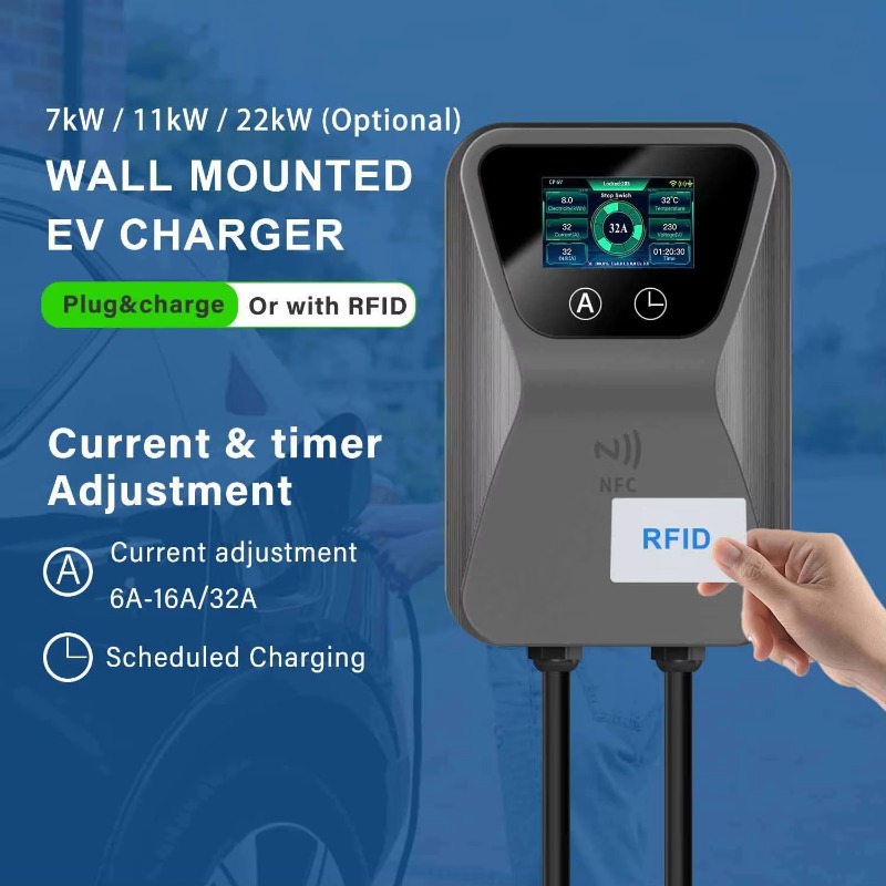 22Kw Wallbox Type 2 Ocpp Rfid - เครื่องชาร์จรถยนต์ไฟฟ้า สมาร์ทวอลล์บ็อกซ์ 7kW 11kW 22kW Type1
