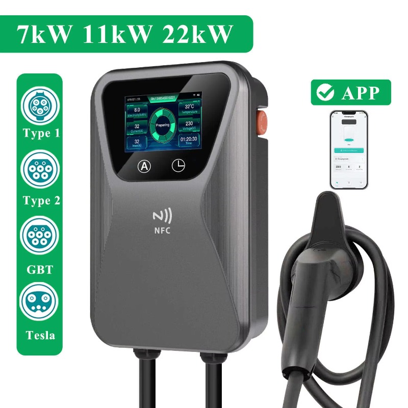 เครื่องชาร์จรถยนต์ไฟฟ้า สมาร์ท - 22Kw Wallbox Type 2 Ocpp Rfid บทวิจารณ์และราคา
