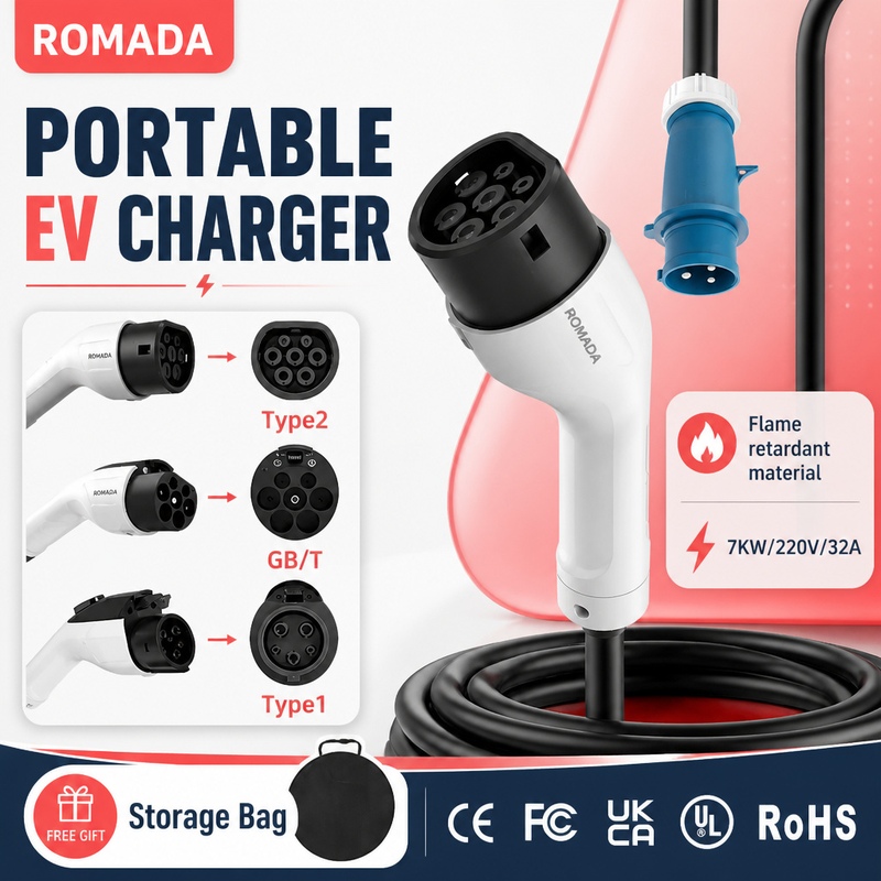 เครื่องชาร์จรถยนต์ไฟฟ้าแบบพกพา - Portable Ev Charger 32A Type 2 Cee Plug บทวิจารณ์และราคา
